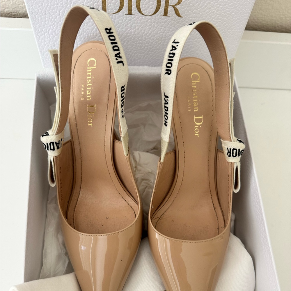 Dior J'Adior Beige Slingback Heels